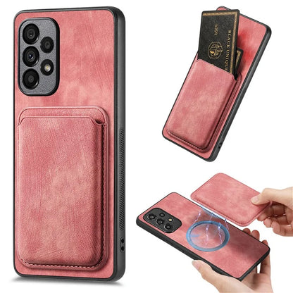 D12 For Samsung Galaxy A13 4G Cell Phone Case Shock-absorbing Card Holder PU+TPU Cover
