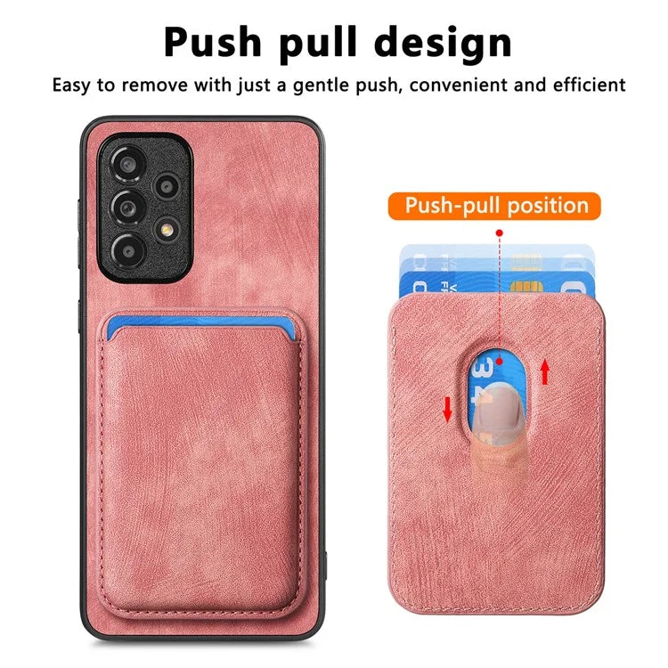 D12 For Samsung Galaxy A13 4G Cell Phone Case Shock-absorbing Card Holder PU+TPU Cover