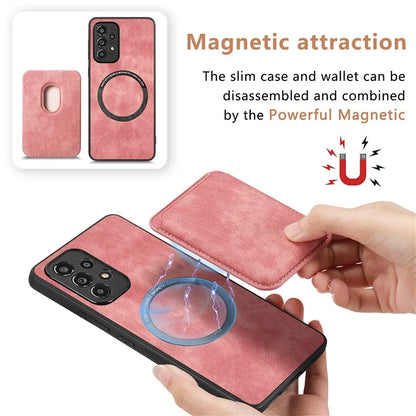 D12 For Samsung Galaxy A13 4G Cell Phone Case Shock-absorbing Card Holder PU+TPU Cover