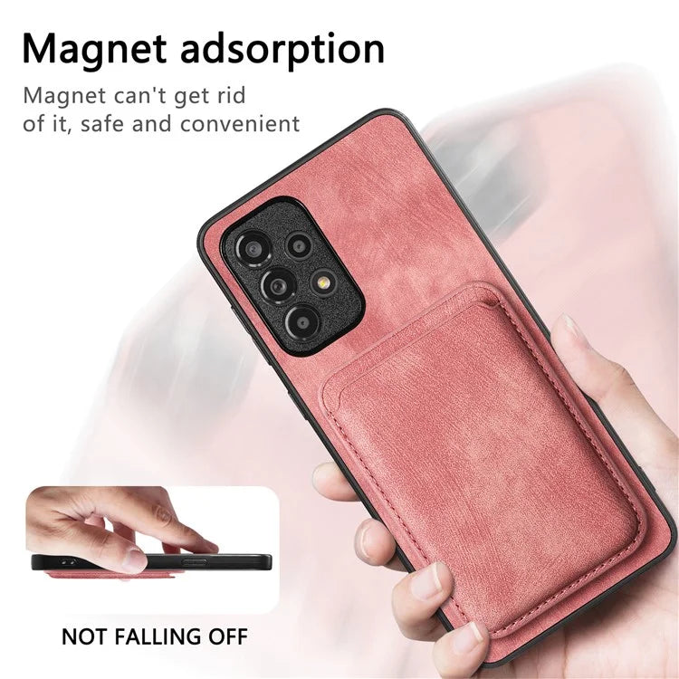 D12 For Samsung Galaxy A13 4G Cell Phone Case Shock-absorbing Card Holder PU+TPU Cover