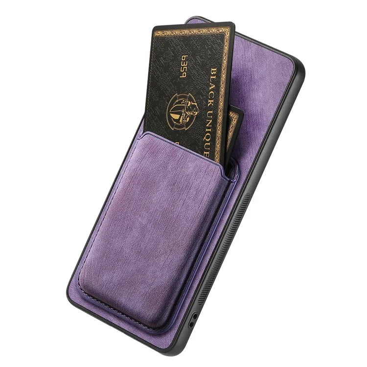 D12 For Samsung Galaxy A13 4G Cell Phone Case Shock-absorbing Card Holder PU+TPU Cover
