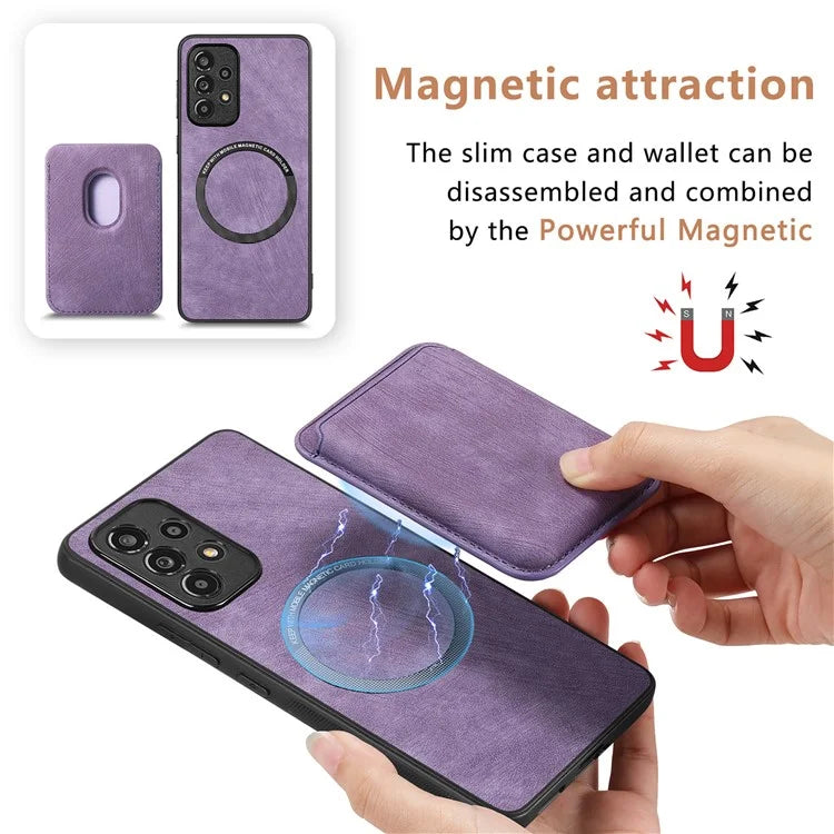 D12 For Samsung Galaxy A13 4G Cell Phone Case Shock-absorbing Card Holder PU+TPU Cover
