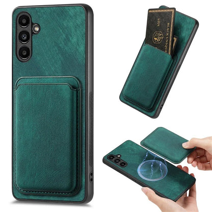 D12 For Samsung Galaxy A54 5G Back Shell Detachable Card Holder PU+TPU Phone Cover
