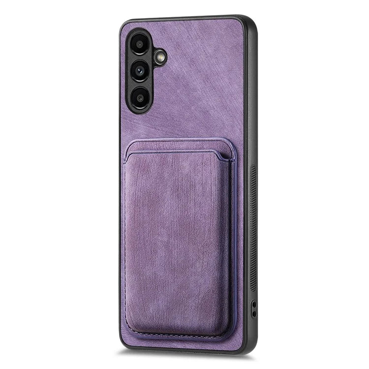 D12 For Samsung Galaxy A54 5G Back Shell Detachable Card Holder PU+TPU Phone Cover