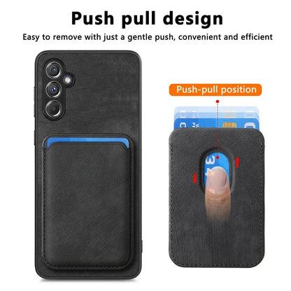 D12 For Samsung Galaxy A15 4G / 5G Case Detachable Magnetic Card Holder PU+TPU Phone Cover