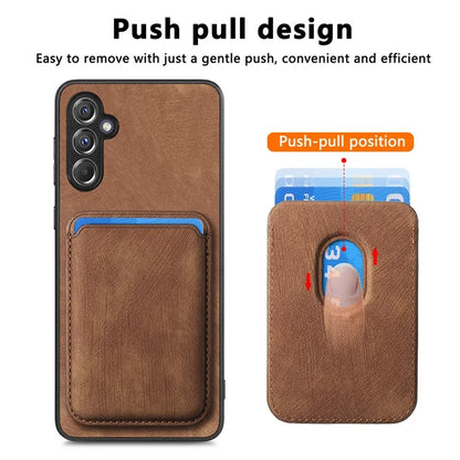 D12 For Samsung Galaxy A15 4G / 5G Case Detachable Magnetic Card Holder PU+TPU Phone Cover