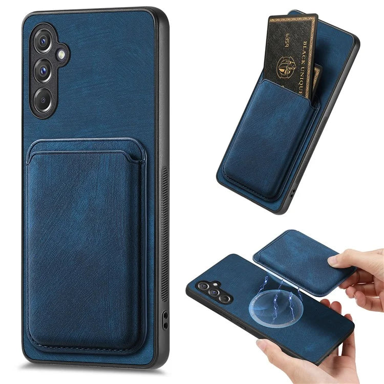 D12 For Samsung Galaxy A15 4G / 5G Case Detachable Magnetic Card Holder PU+TPU Phone Cover