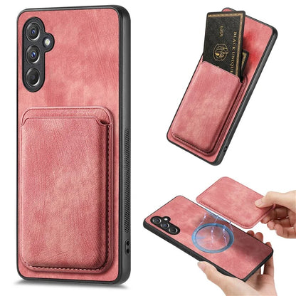 D12 For Samsung Galaxy A15 4G / 5G Case Detachable Magnetic Card Holder PU+TPU Phone Cover