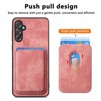 D12 For Samsung Galaxy A15 4G / 5G Case Detachable Magnetic Card Holder PU+TPU Phone Cover