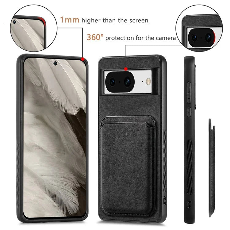 D12 For Google Pixel 8 Anti-scratch Detachable Magnetic Card Case Phone Cover
