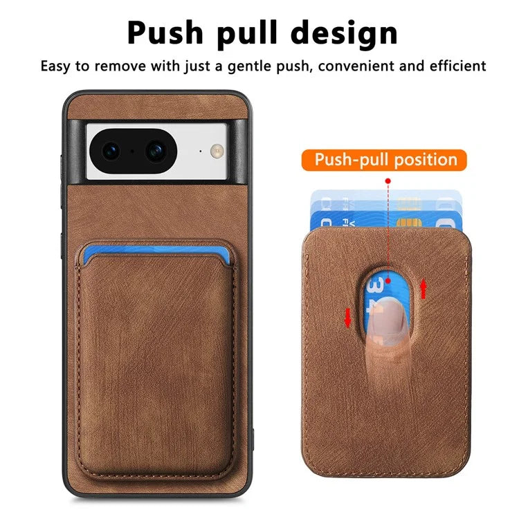 D12 For Google Pixel 8 Anti-scratch Detachable Magnetic Card Case Phone Cover