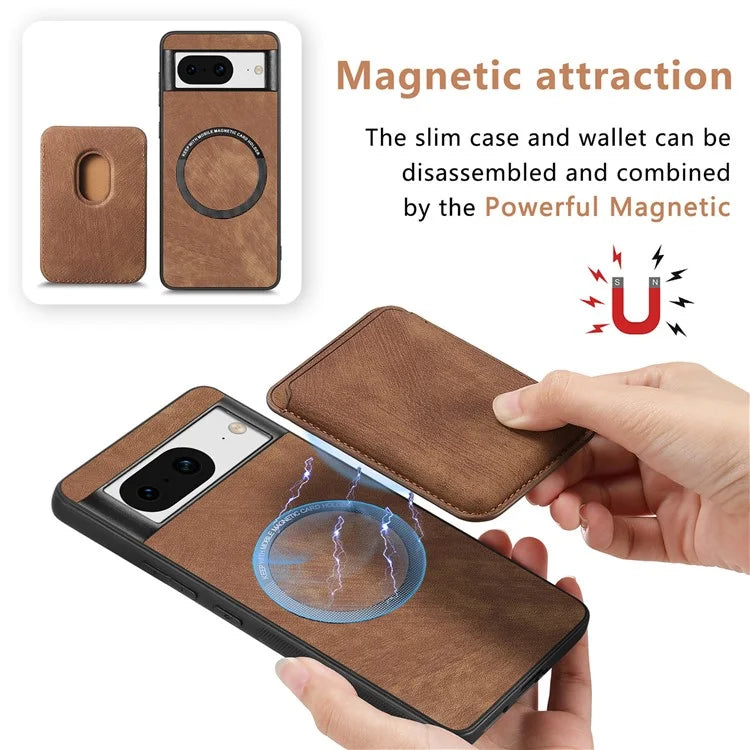 D12 For Google Pixel 8 Anti-scratch Detachable Magnetic Card Case Phone Cover