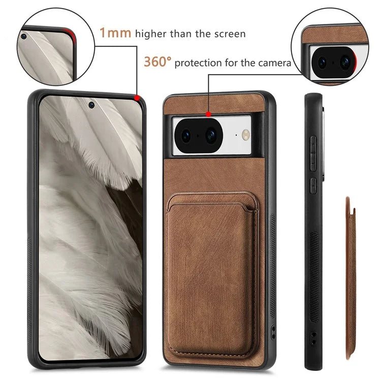 D12 For Google Pixel 8 Anti-scratch Detachable Magnetic Card Case Phone Cover