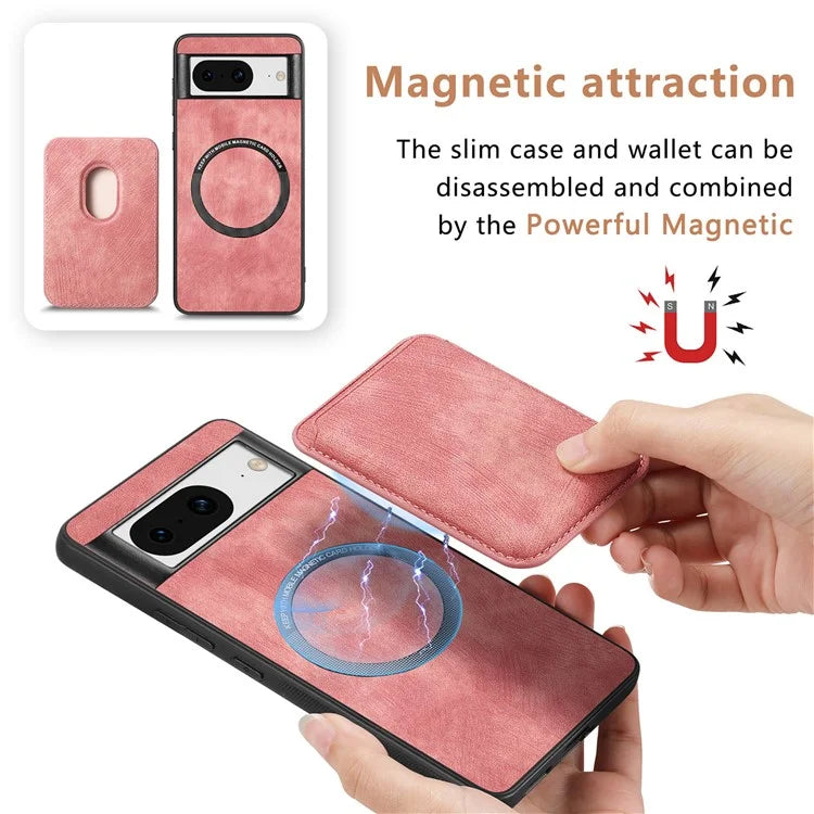 D12 For Google Pixel 8 Anti-scratch Detachable Magnetic Card Case Phone Cover