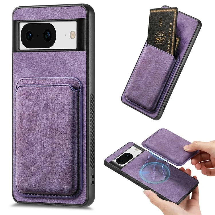 D12 For Google Pixel 8 Anti-scratch Detachable Magnetic Card Case Phone Cover