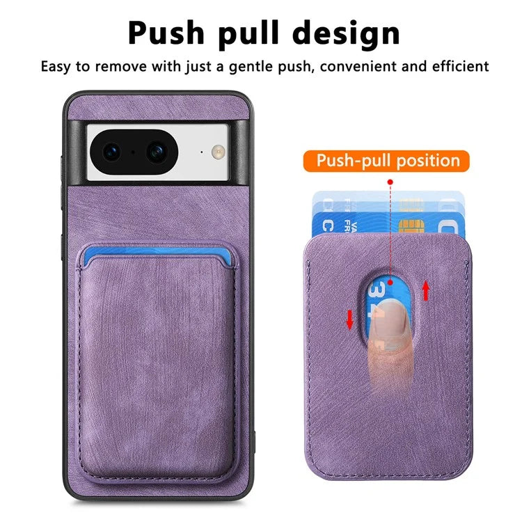 D12 For Google Pixel 8 Anti-scratch Detachable Magnetic Card Case Phone Cover