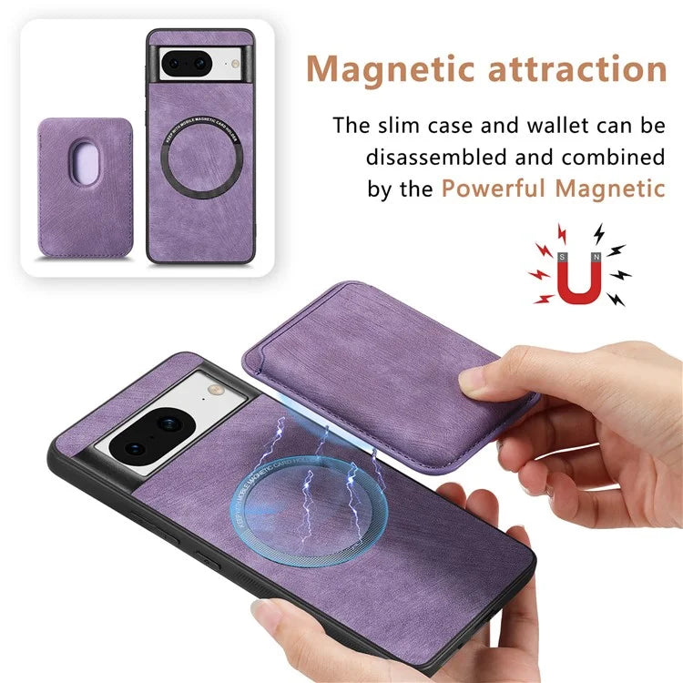 D12 For Google Pixel 8 Anti-scratch Detachable Magnetic Card Case Phone Cover