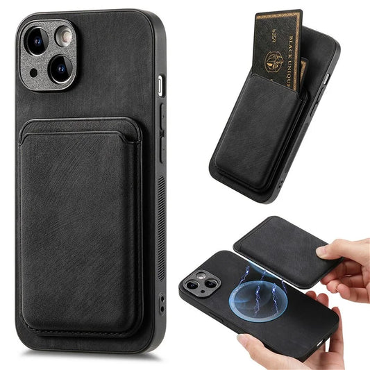 D12 For iPhone 14 Detachable Magnetic Card Case Shockproof Phone Cover
