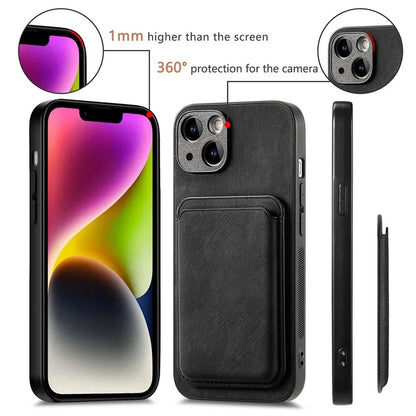 D12 For iPhone 14 Detachable Magnetic Card Case Shockproof Phone Cover