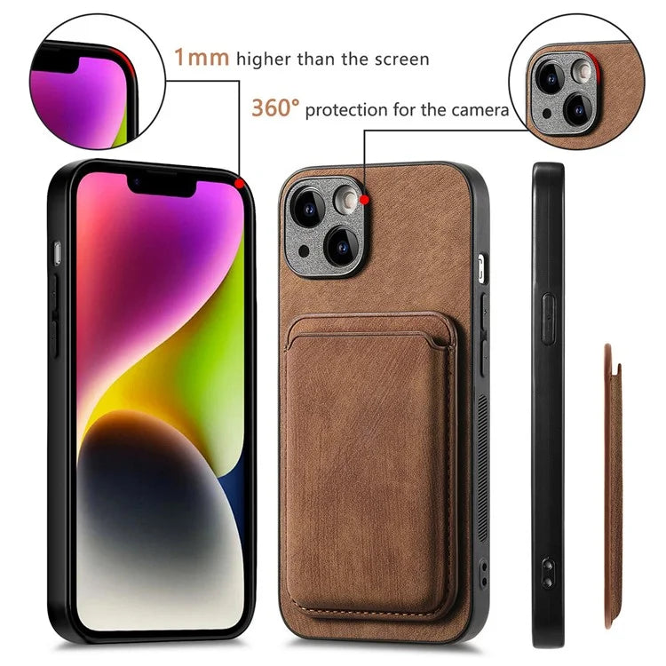 D12 For iPhone 14 Detachable Magnetic Card Case Shockproof Phone Cover