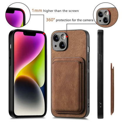 D12 For iPhone 14 Detachable Magnetic Card Case Shockproof Phone Cover