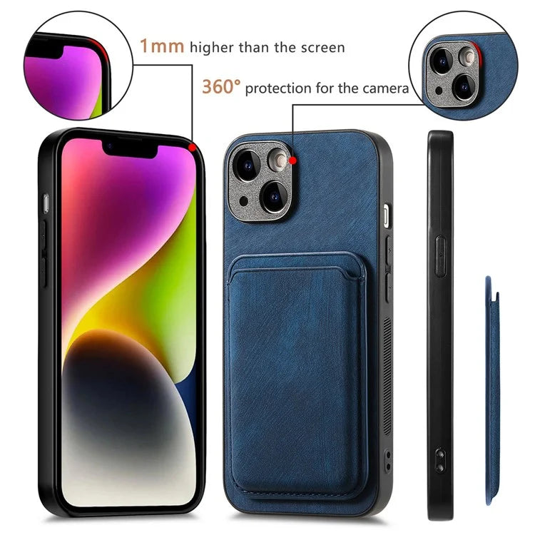 D12 For iPhone 14 Detachable Magnetic Card Case Shockproof Phone Cover