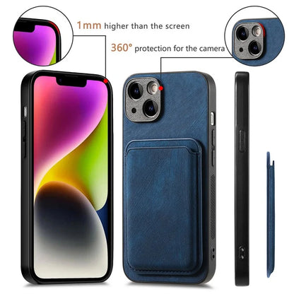 D12 For iPhone 14 Detachable Magnetic Card Case Shockproof Phone Cover