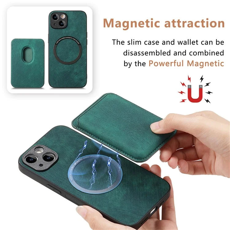 D12 For iPhone 14 Detachable Magnetic Card Case Shockproof Phone Cover