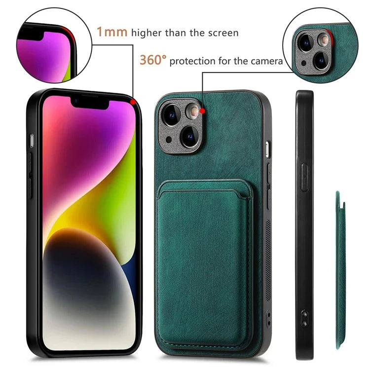 D12 For iPhone 14 Detachable Magnetic Card Case Shockproof Phone Cover