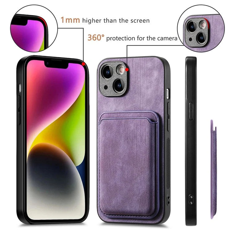 D12 For iPhone 14 Detachable Magnetic Card Case Shockproof Phone Cover