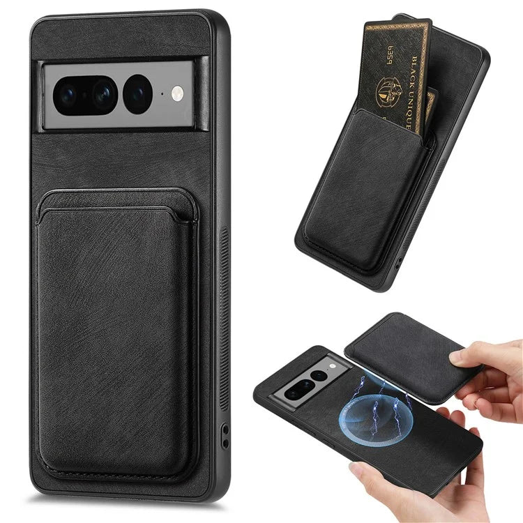 D12 For Google Pixel 7 Pro 5G Detachable 2-in-1 Magnetic Card Case Cell Phone Cover