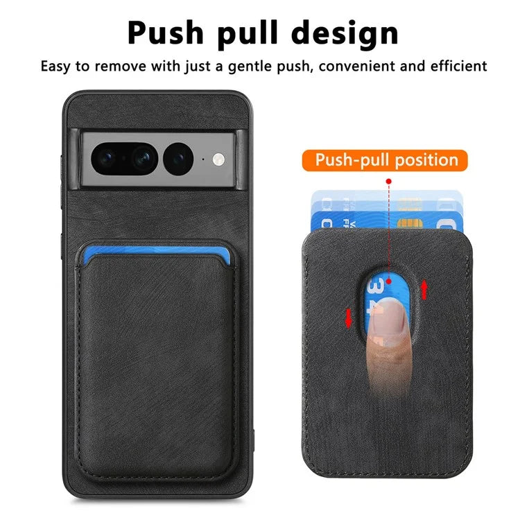 D12 For Google Pixel 7 Pro 5G Detachable 2-in-1 Magnetic Card Case Cell Phone Cover