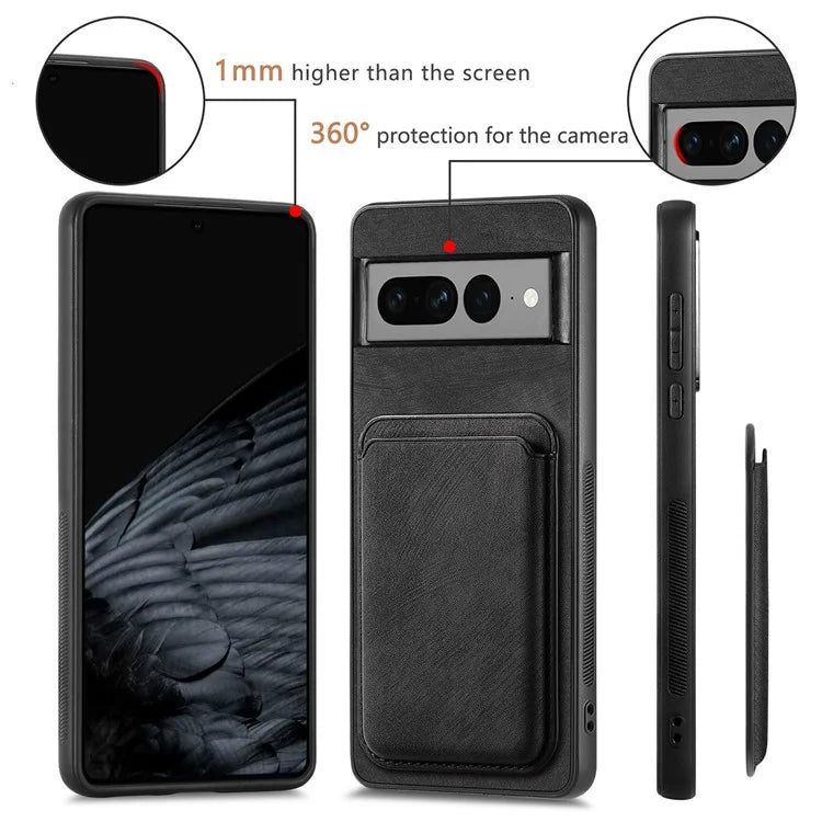 D12 For Google Pixel 7 Pro 5G Detachable 2-in-1 Magnetic Card Case Cell Phone Cover
