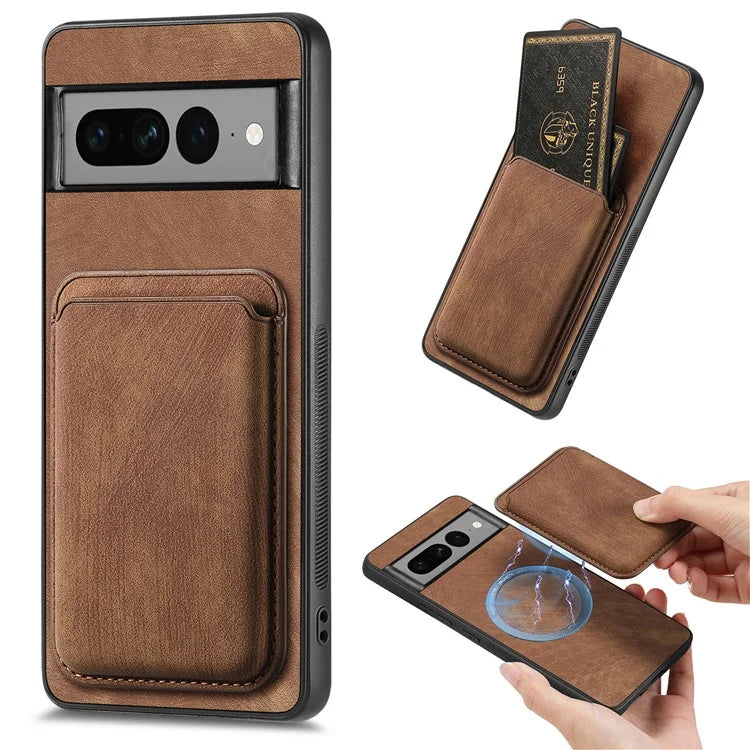 D12 For Google Pixel 7 Pro 5G Detachable 2-in-1 Magnetic Card Case Cell Phone Cover