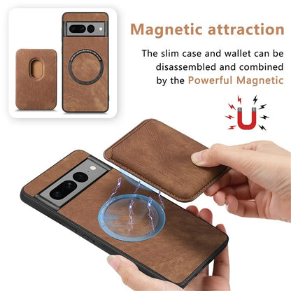 D12 For Google Pixel 7 Pro 5G Detachable 2-in-1 Magnetic Card Case Cell Phone Cover
