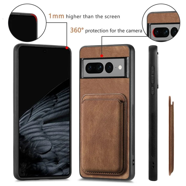 D12 For Google Pixel 7 Pro 5G Detachable 2-in-1 Magnetic Card Case Cell Phone Cover