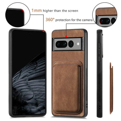 D12 For Google Pixel 7 Pro 5G Detachable 2-in-1 Magnetic Card Case Cell Phone Cover