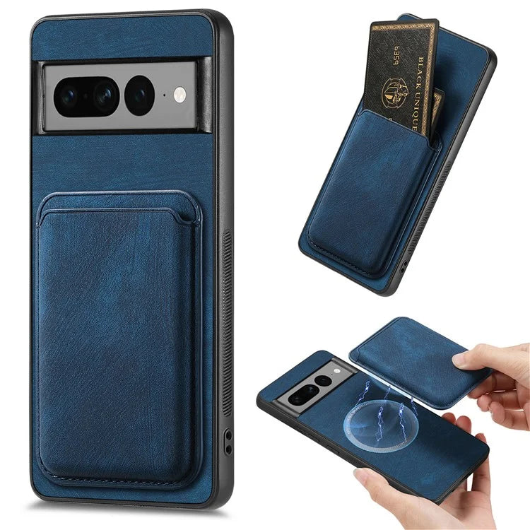 D12 For Google Pixel 7 Pro 5G Detachable 2-in-1 Magnetic Card Case Cell Phone Cover