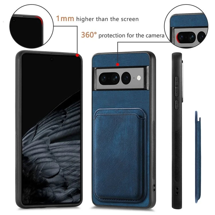 D12 For Google Pixel 7 Pro 5G Detachable 2-in-1 Magnetic Card Case Cell Phone Cover