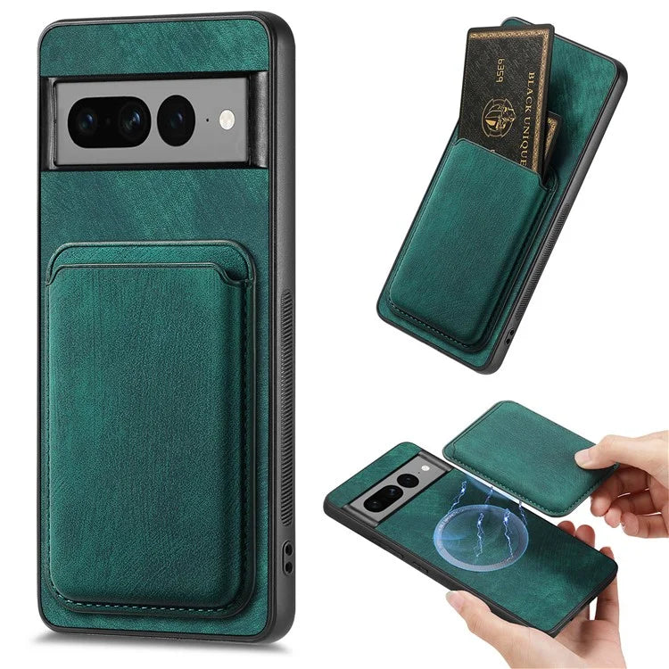 D12 For Google Pixel 7 Pro 5G Detachable 2-in-1 Magnetic Card Case Cell Phone Cover