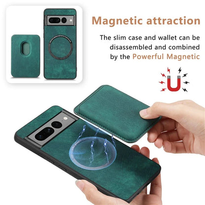 D12 For Google Pixel 7 Pro 5G Detachable 2-in-1 Magnetic Card Case Cell Phone Cover