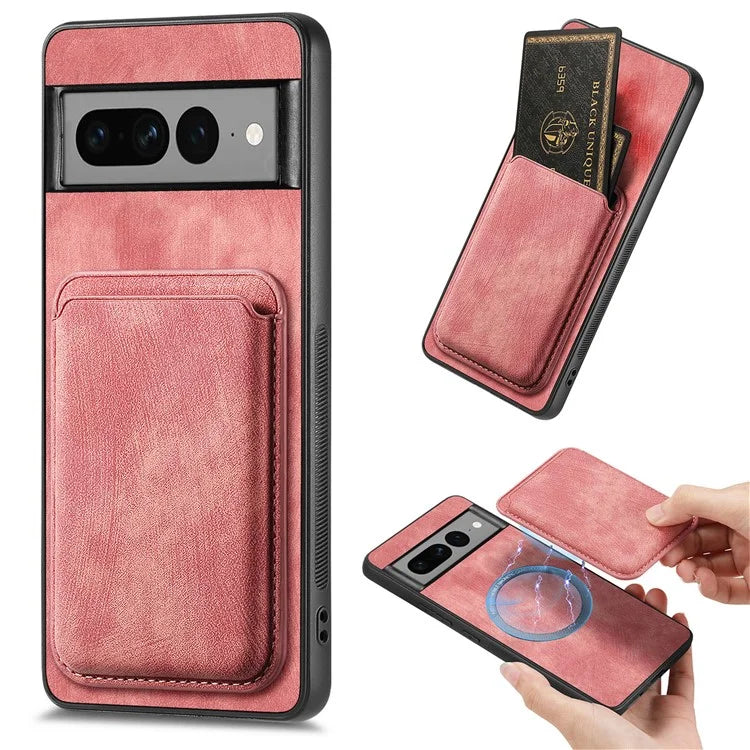 D12 For Google Pixel 7 Pro 5G Detachable 2-in-1 Magnetic Card Case Cell Phone Cover