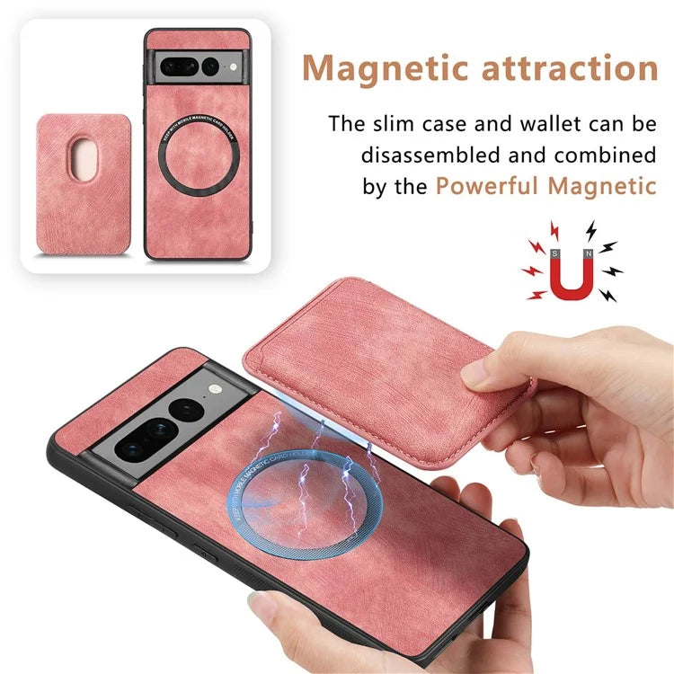 D12 For Google Pixel 7 Pro 5G Detachable 2-in-1 Magnetic Card Case Cell Phone Cover