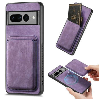 D12 For Google Pixel 7 Pro 5G Detachable 2-in-1 Magnetic Card Case Cell Phone Cover