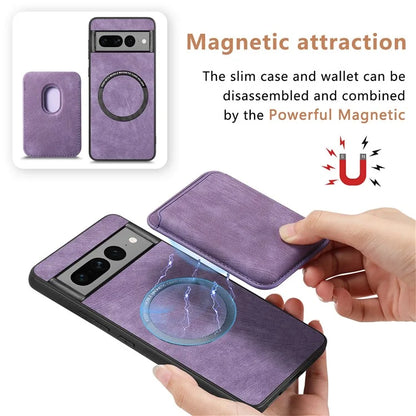 D12 For Google Pixel 7 Pro 5G Detachable 2-in-1 Magnetic Card Case Cell Phone Cover