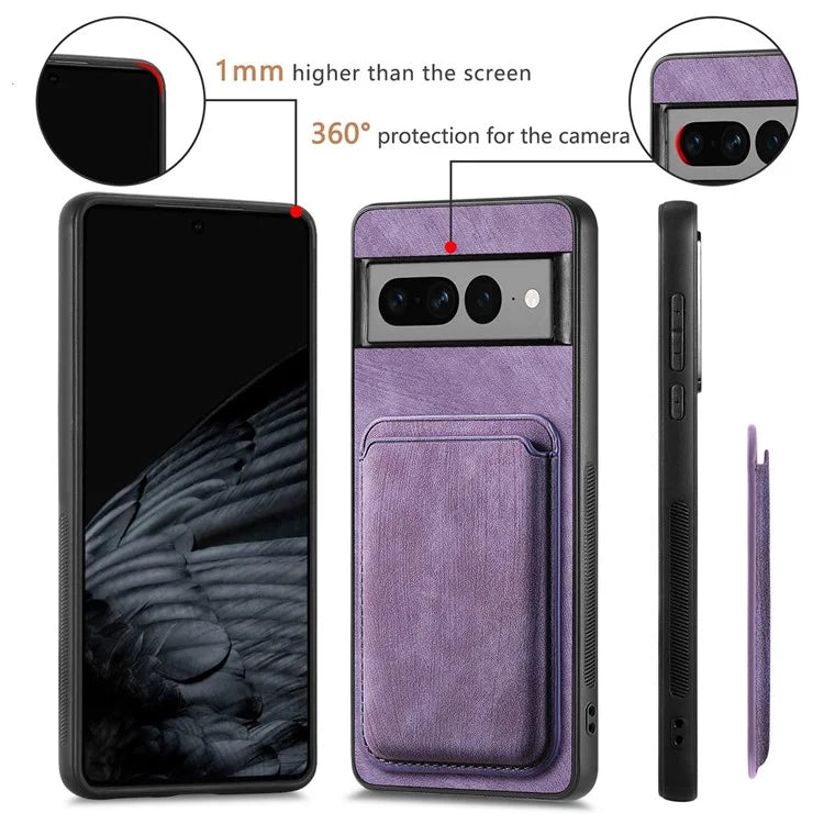 D12 For Google Pixel 7 Pro 5G Detachable 2-in-1 Magnetic Card Case Cell Phone Cover