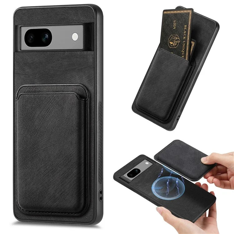 D12 Back Shell for Google Pixel 7a Detachable Magnetic Card Case Cell Phone Cover