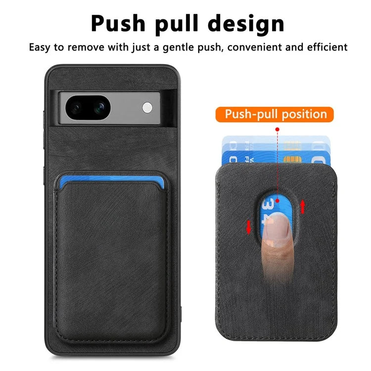 D12 Back Shell for Google Pixel 7a Detachable Magnetic Card Case Cell Phone Cover