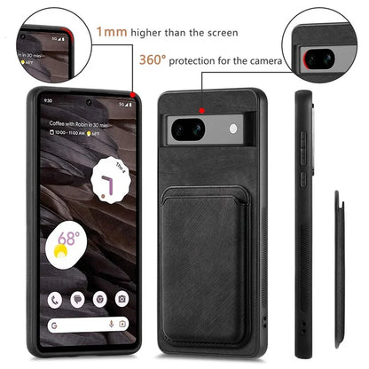 D12 Back Shell for Google Pixel 7a Detachable Magnetic Card Case Cell Phone Cover