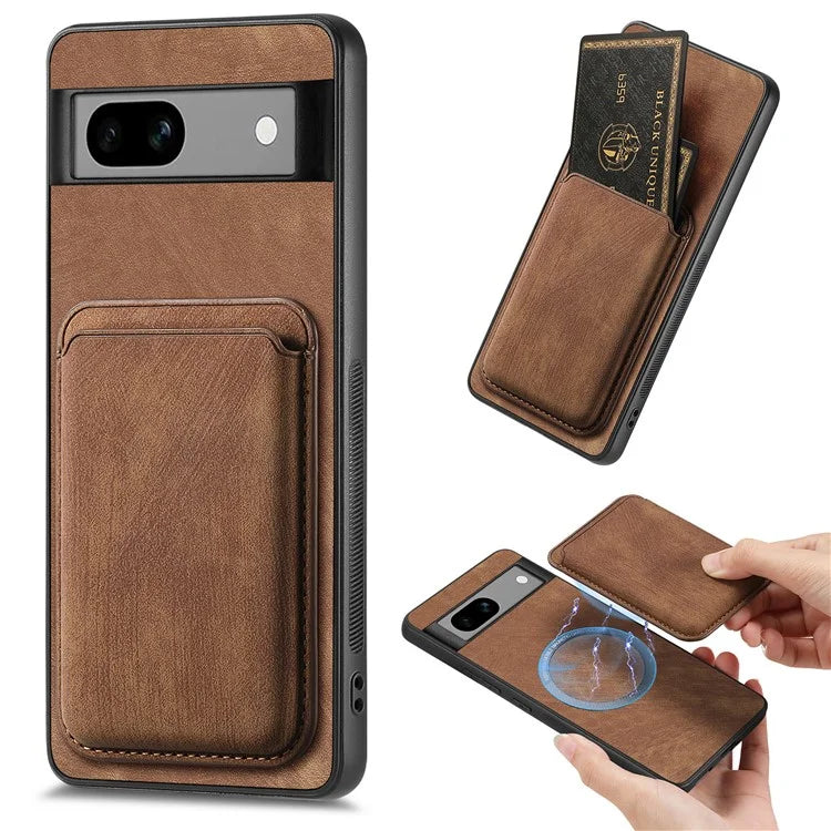 D12 Back Shell for Google Pixel 7a Detachable Magnetic Card Case Cell Phone Cover